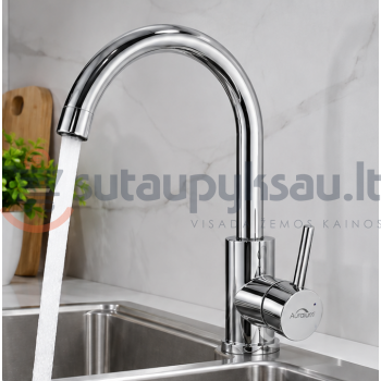 Auralum chromuotas virtuvinis maišytuvas su aukštu snapu Auralum chromuotas virtuvinis maišytuvas su aukštu snapu